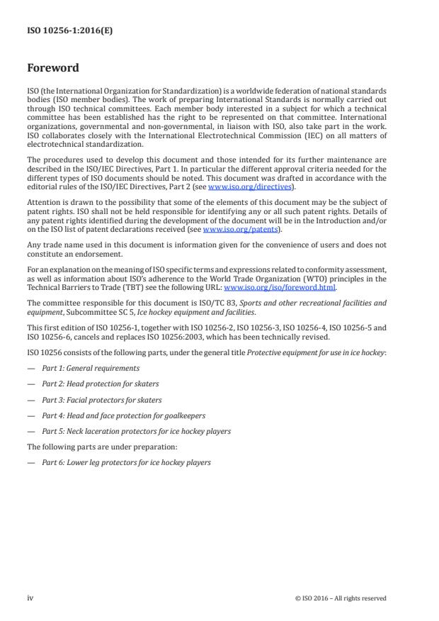 ISO 10256-1:2016 ISO 10256-1:2016 - Protective equipment for use in ice hockey - Page 4 preview