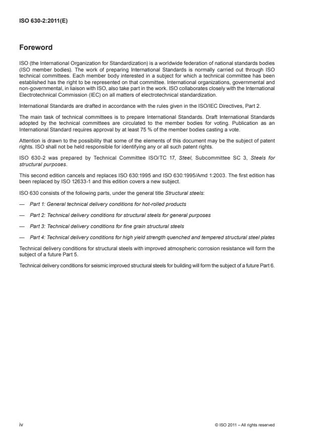 ISO 630-2:2011 ISO 630-2:2011 - Structural steels - Page 4 preview