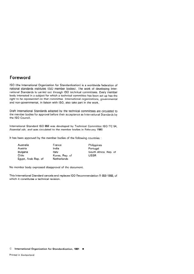 ISO 856:1981 ISO 856:1981 - Oil of peppermint, France, Italy, United Kingdom and USA - Page 2 preview