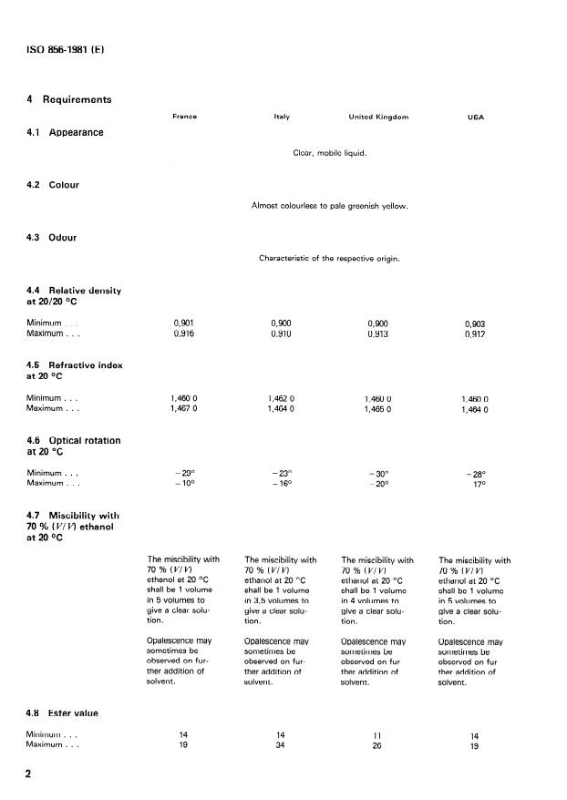 ISO 856:1981 ISO 856:1981 - Oil of peppermint, France, Italy, United Kingdom and USA - Page 4 preview