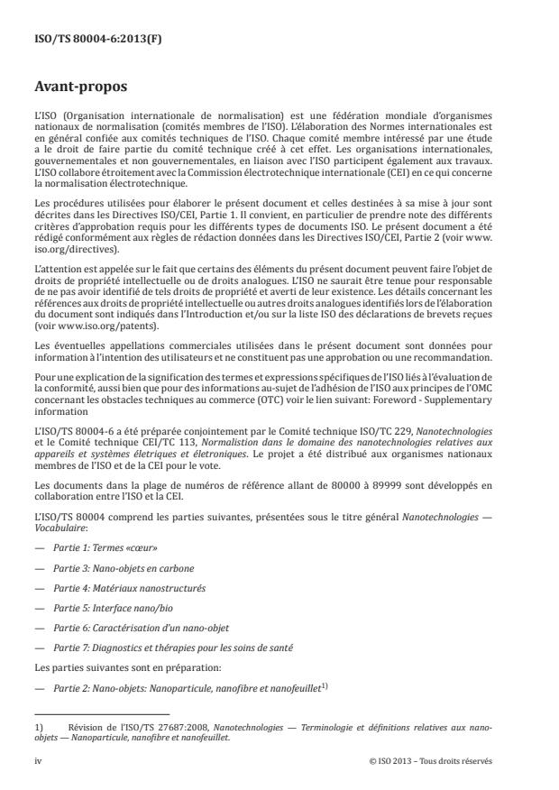ISO/TS 80004-6:2013 ISO/TS 80004-6:2013 - Nanotechnologies -- Vocabulaire - Page 4 preview