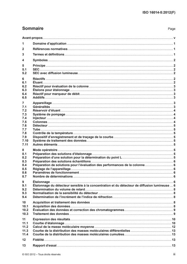 ISO 16014-5:2012 - Plastiques -- Détermination de la masse moléculaire moyenne et de la distribution des masses moléculaires de polymeres par chromatographie d'exclusion stérique