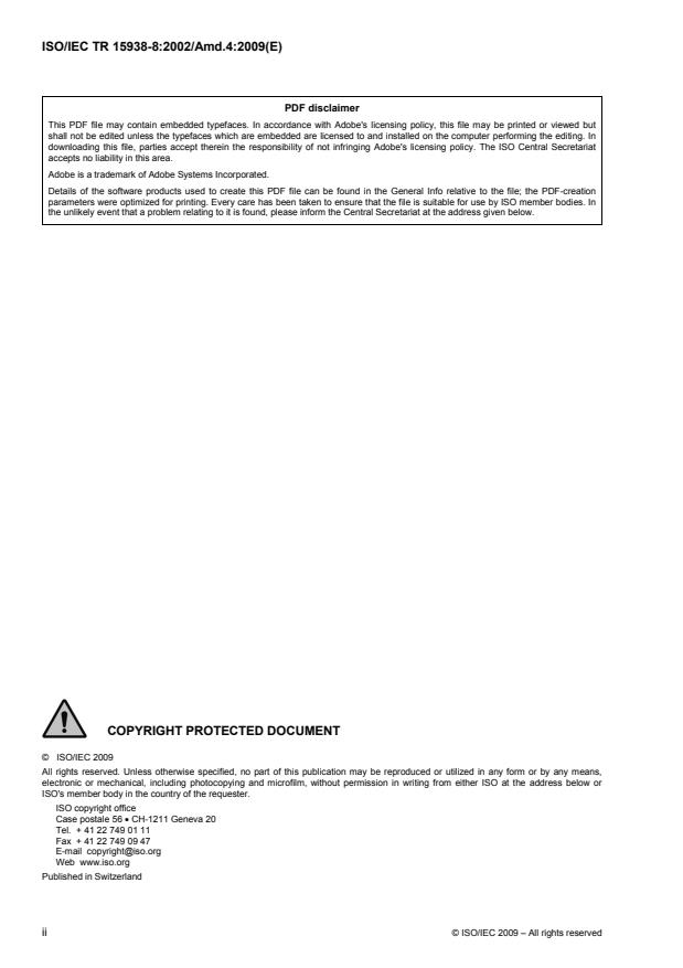 ISO/IEC TR 15938-8:2002/Amd 4:2009 ISO/IEC TR 15938-8:2002/Amd 4:2009 - Extraction of audio features from compressed formats - Page 2 preview