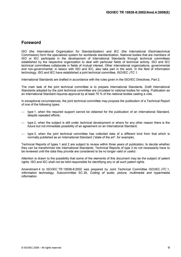 ISO/IEC TR 15938-8:2002/Amd 4:2009 - Extraction of audio features from compressed formats