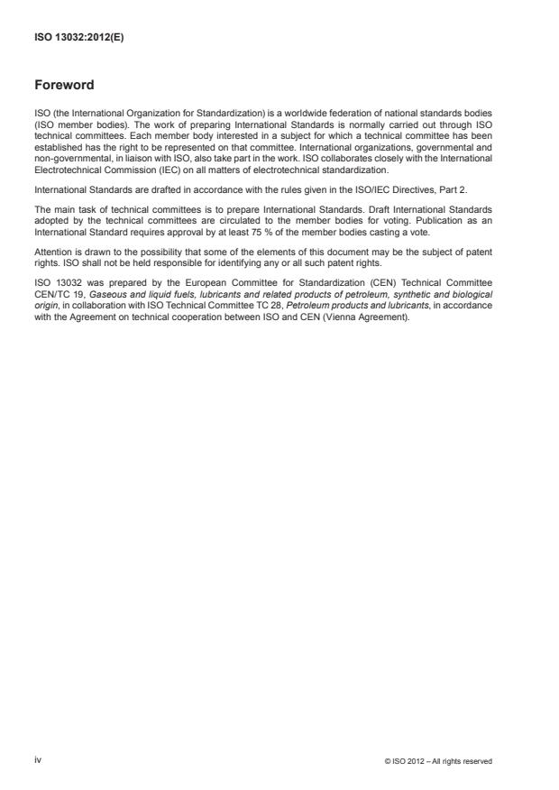 ISO 13032:2012 ISO 13032:2012 - Petroleum products -- Determination of low concentration of sulfur in automotive fuels -- Energy-dispersive X-ray fluorescence spectrometric method - Page 4 preview