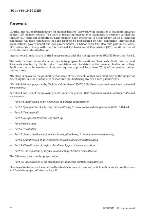 ISO 14644-10:2013 ISO 14644-10:2013 - Cleanrooms and associated controlled environments - Page 4 preview