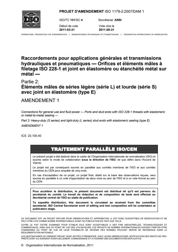 ISO 1179-2:2007/DAmd 1