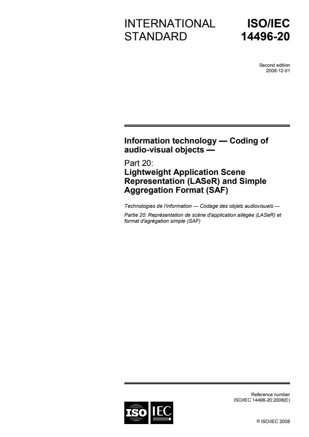 ISO/IEC 14496-20:2008 - Information technology -- Coding of audio-visual objects