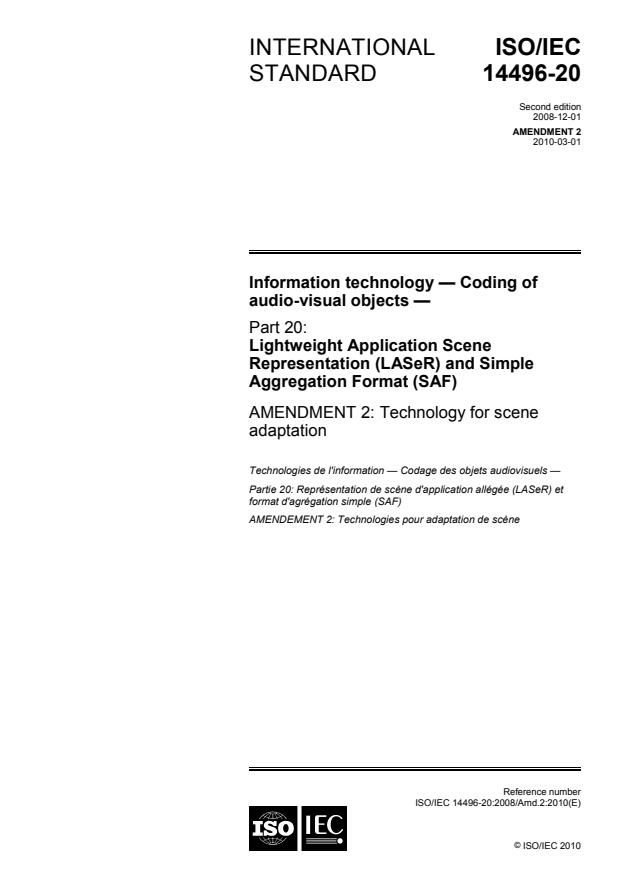 ISO/IEC 14496-20:2008/Amd 2:2010 - Technology for scene adaptation