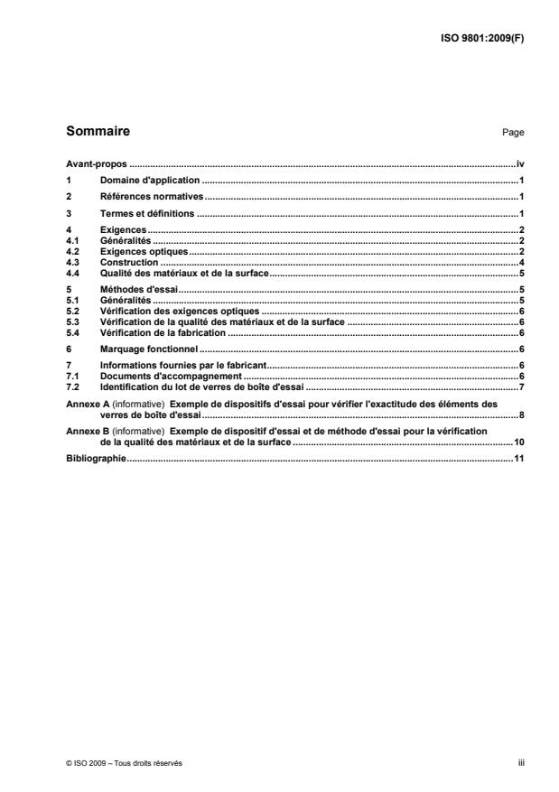 ISO 9801:2009 - Instruments ophtalmiques -- Verres de boîte d'essai