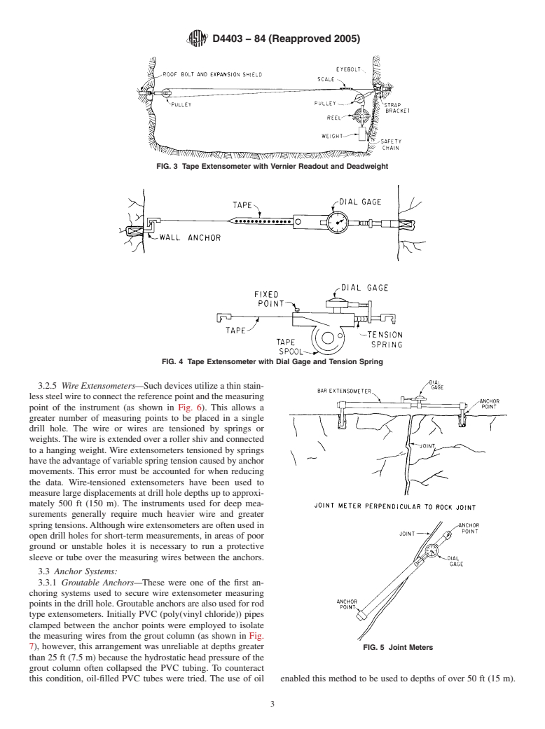 ASTM D4403-84(2005) - Standard Practice for Extensometers Used in Rock