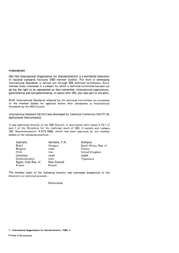 ISO 873:1980 ISO 873:1980 - Peaches -- Guide to cold storage - Page 2 preview
