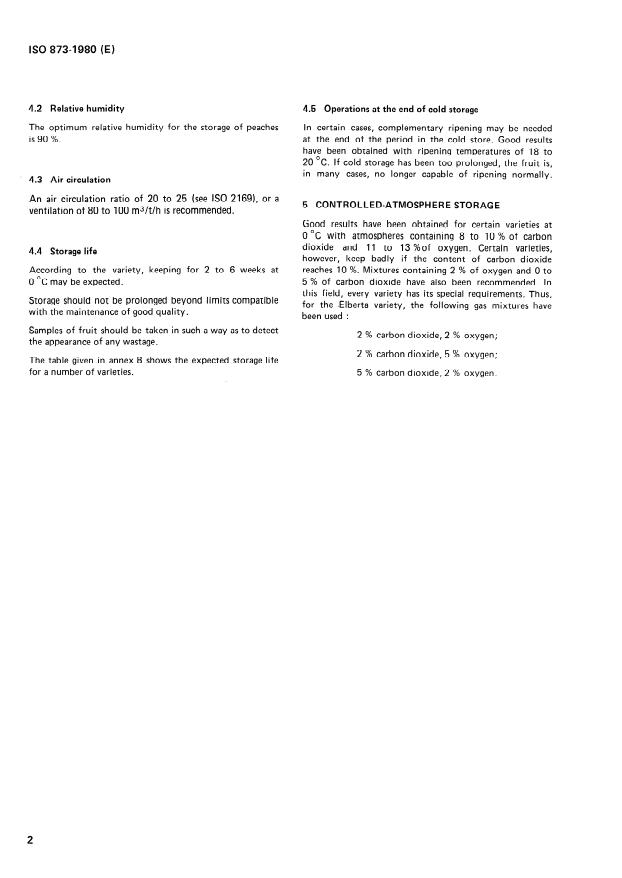 ISO 873:1980 ISO 873:1980 - Peaches -- Guide to cold storage - Page 4 preview
