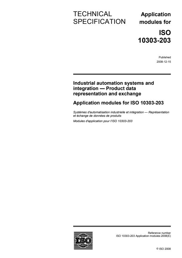 ISO/TS 10303-403:2008 - Industrial automation systems and integration -- Product data representation and exchange