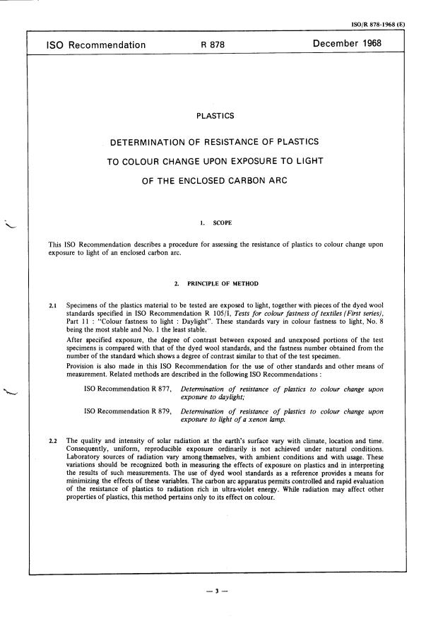 ISO/R 878:1968 - Withdrawal of ISO/R 878-1968