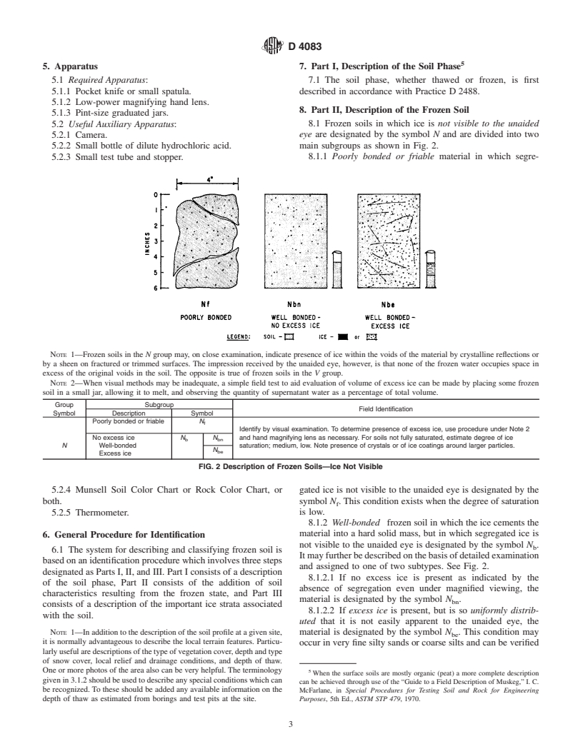 ASTM D4083-89(2001)e1 - Standard Practice for Description of Frozen Soils (Visual-Manual Procedure)