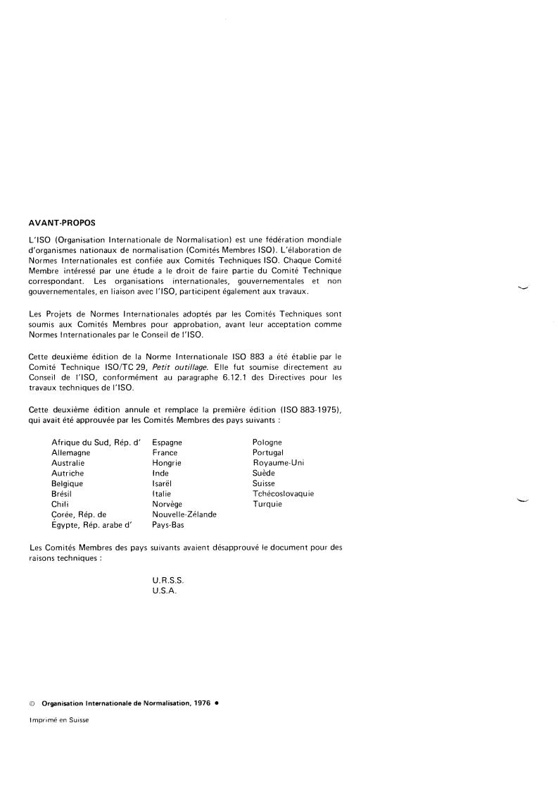 ISO 883:1976 ISO 883:1976 - Indexable (throwaway) carbide inserts without fixation hole — Dimensions
Released:12/1/1976 - Page 2 preview