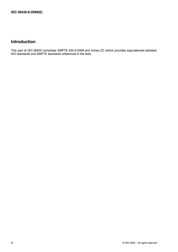 ISO 26430-9:2009 ISO 26430-9:2009 - Digital cinema (D-cinema) operations - Page 4 preview