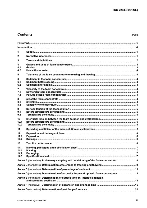 ISO 7203-3:2011 - Fire extinguishing media -- Foam concentrates