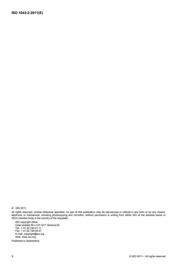 ISO 1043-2:2011 ISO 1043-2:2011 - Plastics -- Symbols and abbreviated terms - Page 2 preview