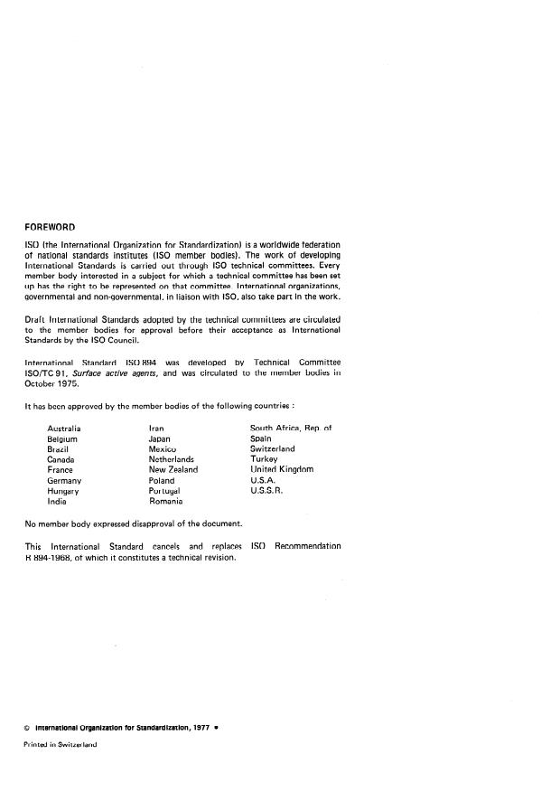 ISO 894:1977 ISO 894:1977 - Surface active agents -- Technical sodium primary alkylsulphates -- Methods of analysis - Page 2 preview