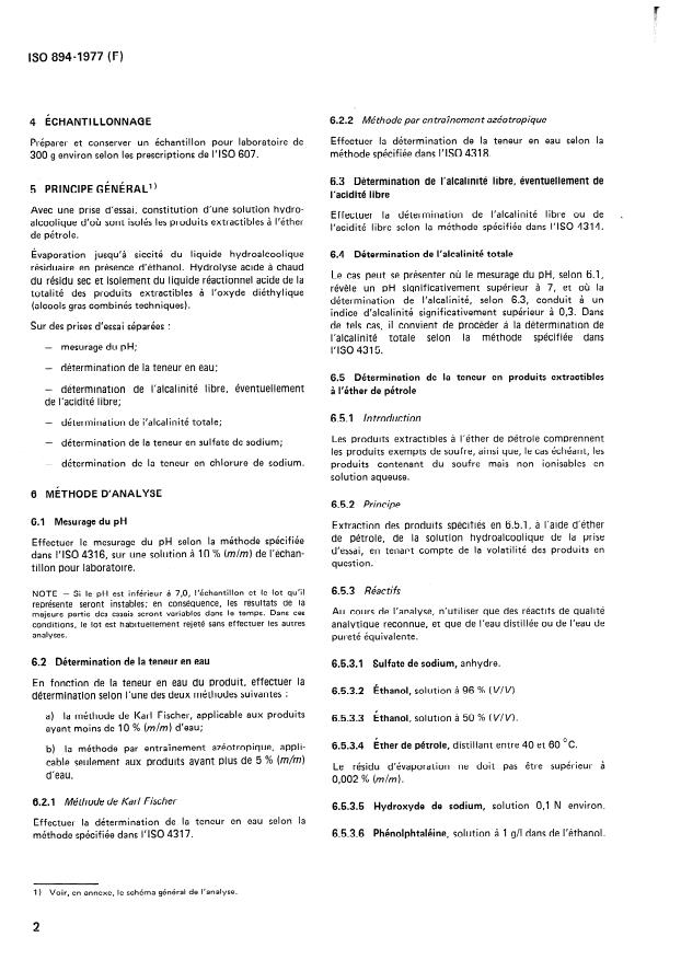 ISO 894:1977 ISO 894:1977 - Agents de surface -- prim. Alkylsufates de sodium techniques -- Méthode d'analyse - Page 4 preview