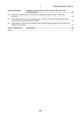 SIST EN 301 843-6 V2.2.1:2018 ETSI EN 301 843-6 V2.2.1 (2017-11) - ElectroMagnetic Compatibility (EMC) standard for marine radio equipment and services; Harmonised Standard for electromagnetic compatibility; Part 6: Specific conditions for Earth Stations on board Vessels operating in frequency bands above 3 GHz - Page 4 preview