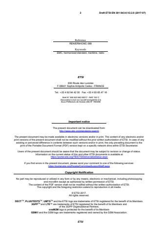 SIST EN 301 843-6 V2.2.1:2018 ETSI EN 301 843-6 V2.2.0 (2017-07) - ElectroMagnetic Compatibility (EMC) standard for marine radio equipment and services; Harmonised Standard for electromagnetic compatibility; Part 6: Specific conditions for Earth Stations on board Vessels operating in frequency bands above 3 GHz - Page 2 preview