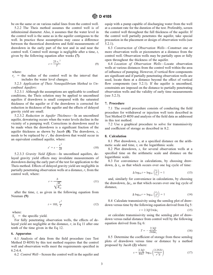 ASTM D Standard Test Method Analytical Procedure For Determining Transmissivity And