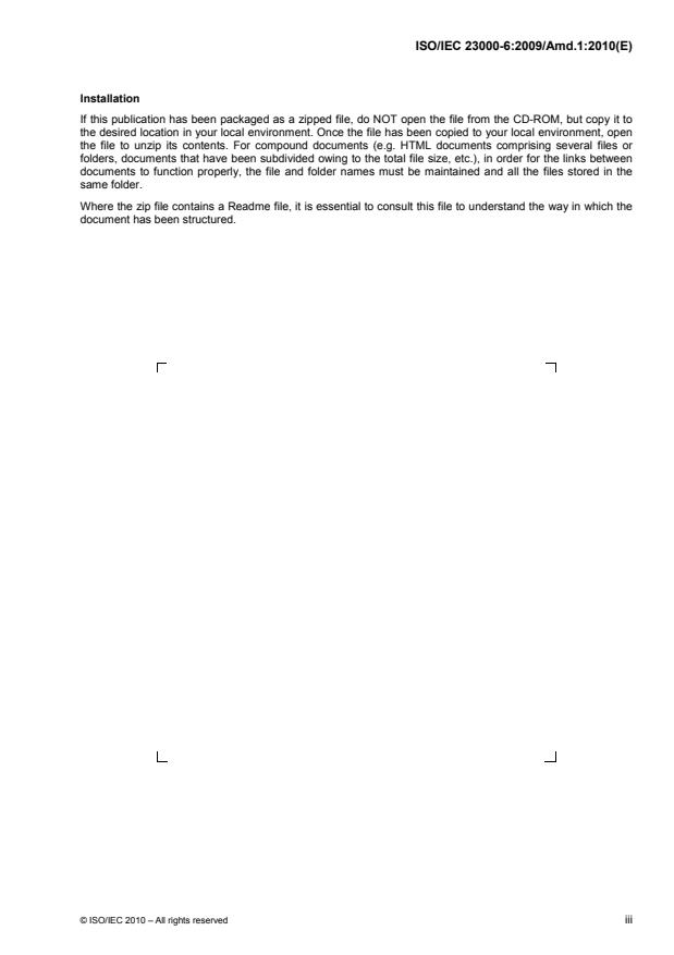 ISO/IEC 23000-6:2009/Amd 1:2010 - Conformance and reference software for professional archival application format