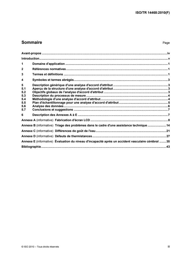ISO/TR 14468:2010 - Illustrations choisies d'une analyse d'accord d'attribut