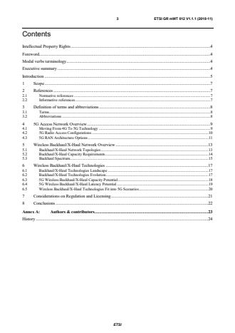 ETSI GR mWT 012 V1.1.1 (2018-11) - 5G Wireless Backhaul/X-Haul