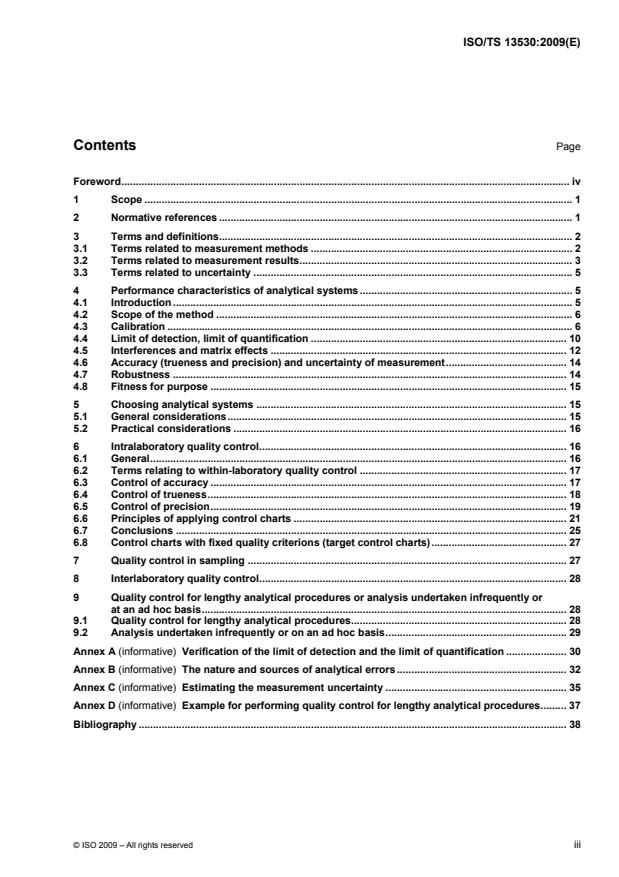 ISO/TS 13530:2009 - Water quality -- Guidance on analytical quality control for chemical and physicochemical water analysis