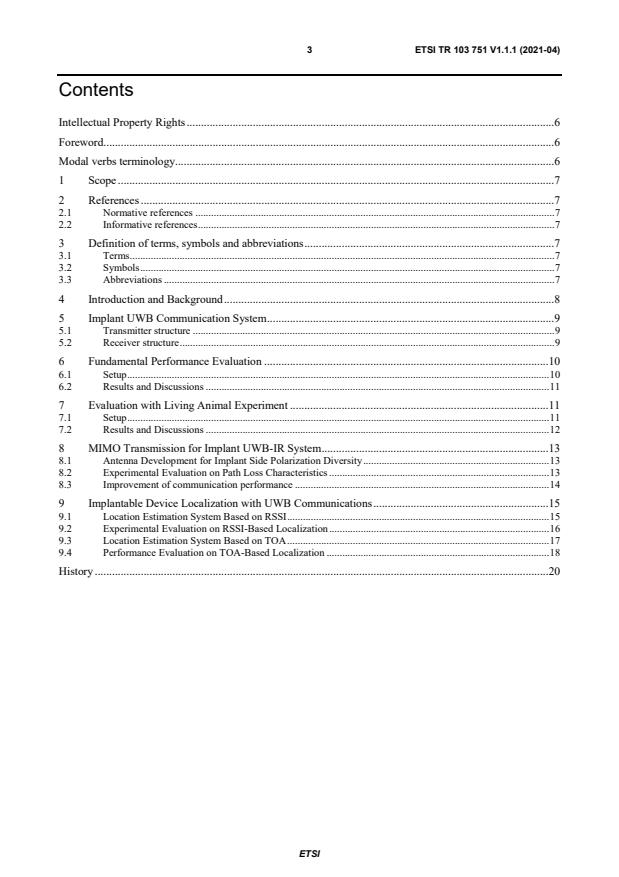 ETSI TR 103 751 V1.1.1 (2021-04) - Smart Body Area Networks (SmartBAN); Implant communications