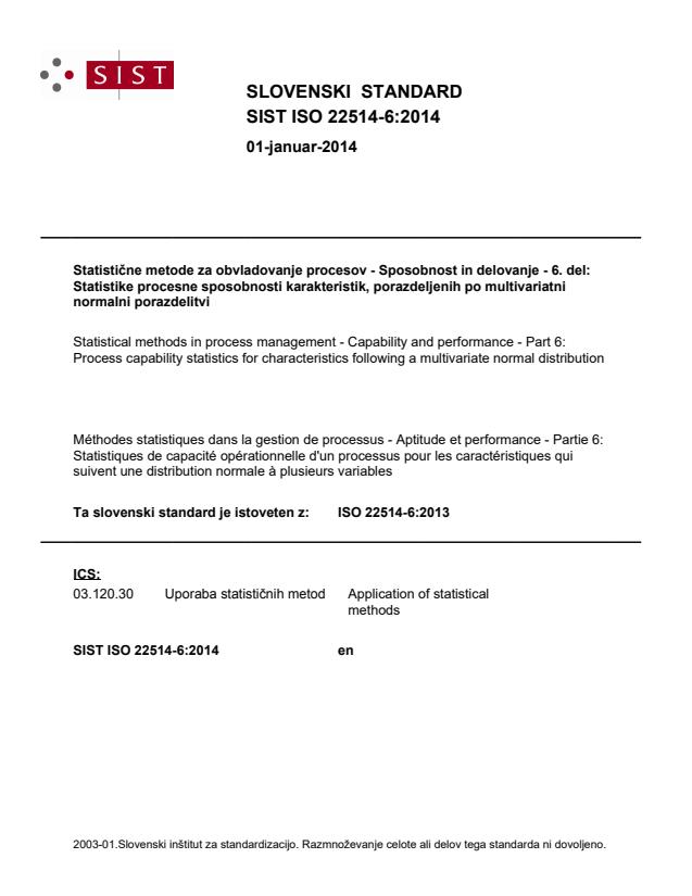 ISO 22514-6:2014 - BARVE