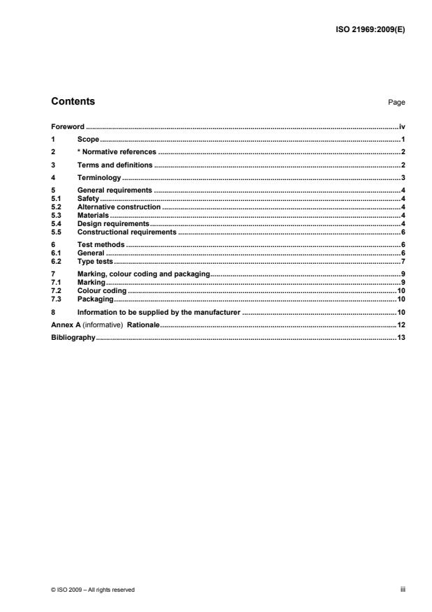 ISO 21969:2009 - High-pressure flexible connections for use with medical gas systems