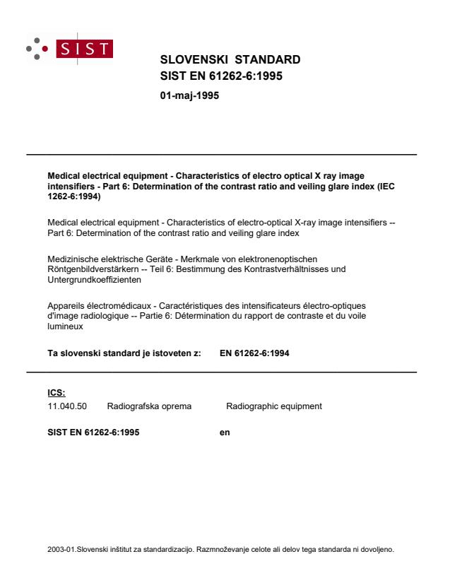 EN 61262-6:1994 EN 61262-6:1995 - Page 1 preview