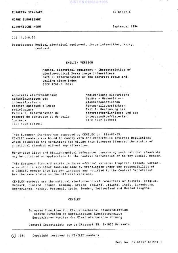 EN 61262-6:1994 EN 61262-6:1995 - Page 3 preview