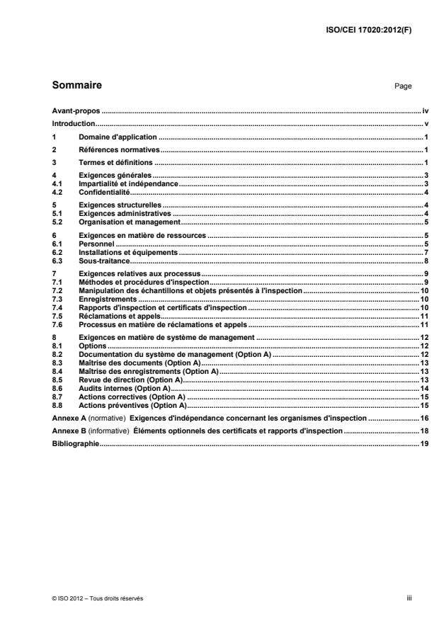 ISO/IEC 17020:2012 - Évaluation de la conformité -- Exigences pour le fonctionnement de différents types d'organismes procédant a l'inspection