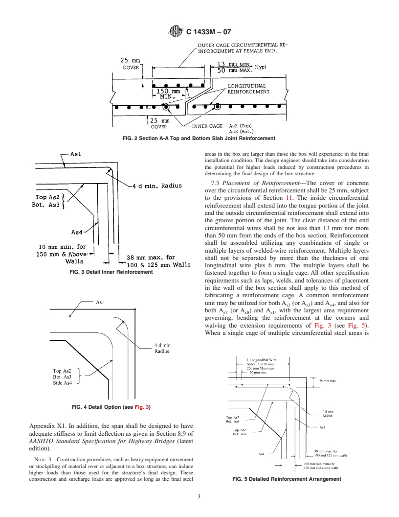 ASTM C1433M-07 - Standard Specification for Precast Reinforced Concrete Box Sections for Culverts, Storm Drains, and Sewers (Metric)