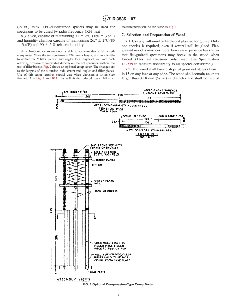 ASTM D3535-07 - Standard Test Method for Resistance to Creep Under Static Loading for Structural Wood Laminating Adhesives Used Under Exterior Exposure Conditions