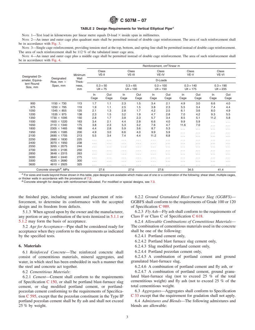 ASTM C507M-07 - Standard Specification for Reinforced Concrete Elliptical Culvert, Storm Drain, and Sewer Pipe (Metric)