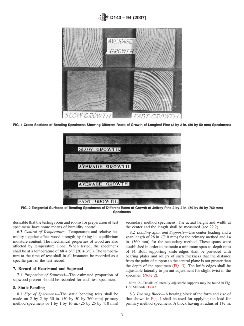 ASTM D143-94(2007) - Standard Test Methods for Small Clear Specimens of Timber