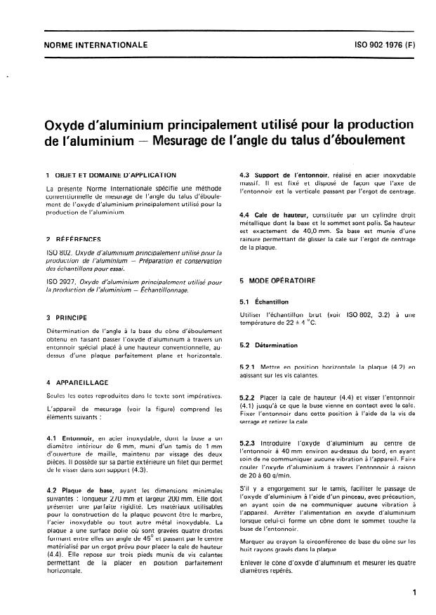ISO 902:1976 - Angle of Repose for Aluminium Oxide