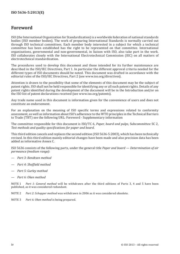 ISO 5636-5:2013 ISO 5636-5:2013 - Paper and board -- Determination of air permeance (medium range) - Page 4 preview