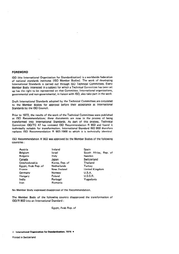 ISO 903:1976 ISO 903:1976 - Aluminium oxide primarily used for the production of aluminium -- Determination of untamped density - Page 2 preview