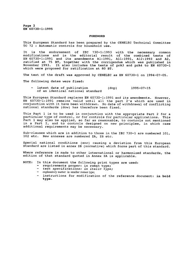 EN 60730-1:1995 EN 60730-1:1997 - Page 4 preview