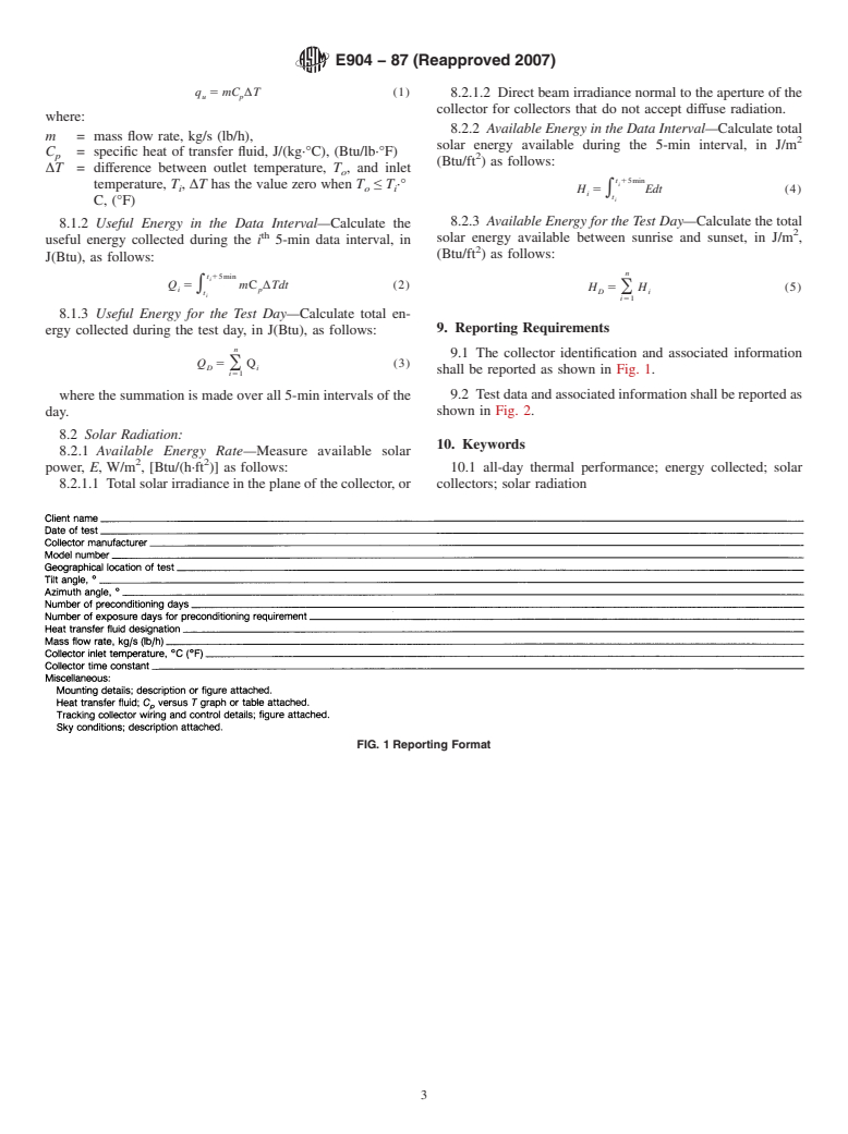 ASTM E904-87(2007) - Standard Practice for Generating All-Day Thermal Performance Data for Solar Collectors (Withdrawn 2013)