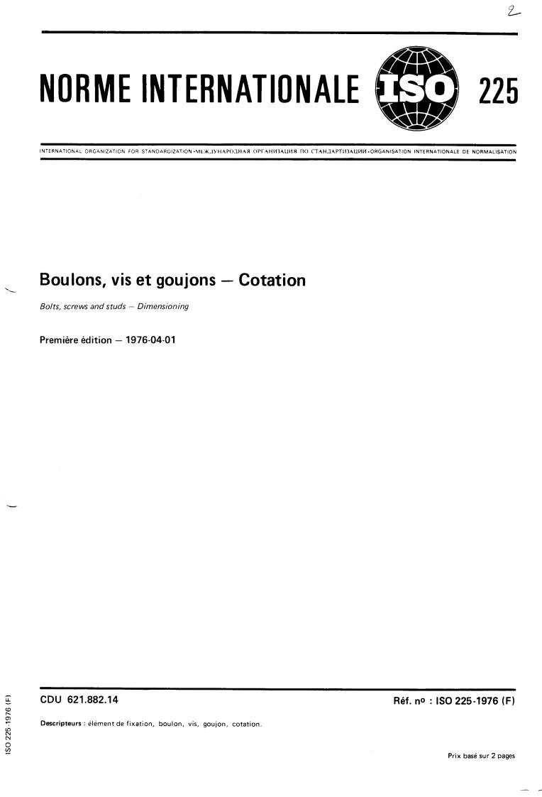 ISO 225:1976 - Title missing - Legacy paper document
Released:1/1/1976
