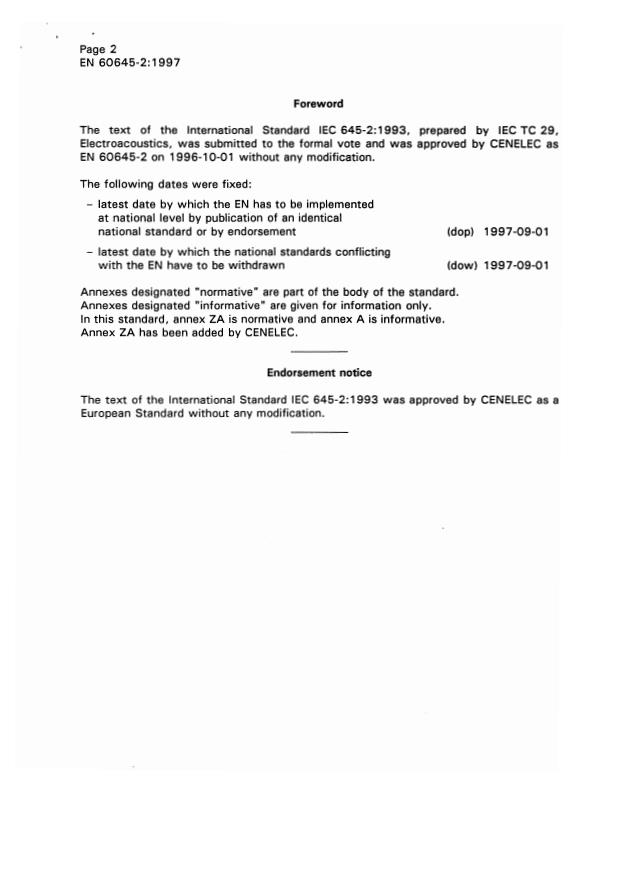 EN 60645-2:1997 EN 60645-2:2000 - Page 4 preview